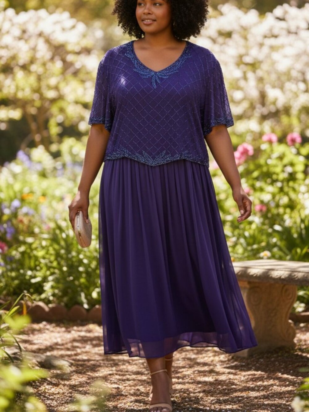 De Luna Designs Purple Silk dress Size XL